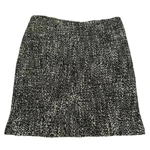 Size 8 Cynthia Steffe Skirt Black/White Wool Cotton Blend Black Lining